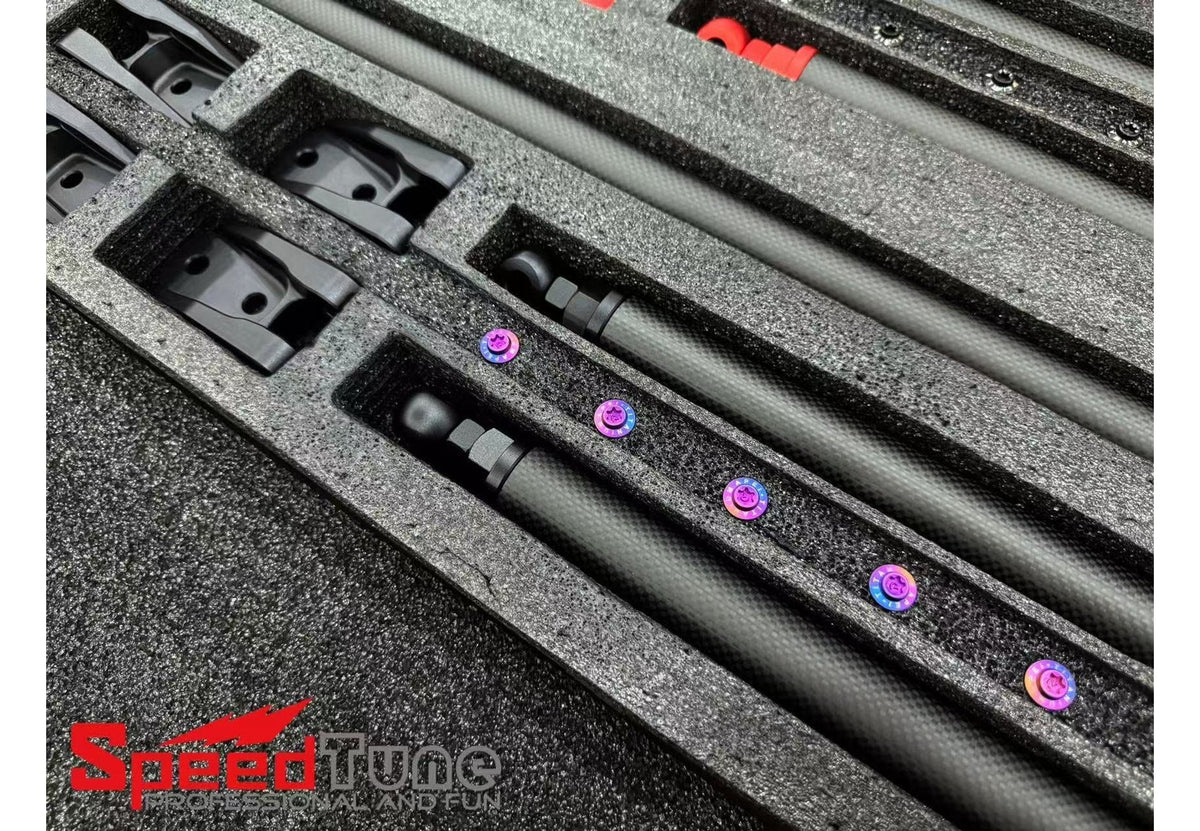 Speedtune Dry Carbon Fiber Engine Bonnet Hood Engine Strut Brace Tower Bar For BMW G80 M3 G82 G83 M4