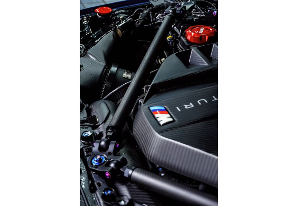 Speedtune Dry Carbon Fiber Engine Bonnet Hood Engine Strut Brace Tower Bar For BMW G80 M3 G82 G83 M4