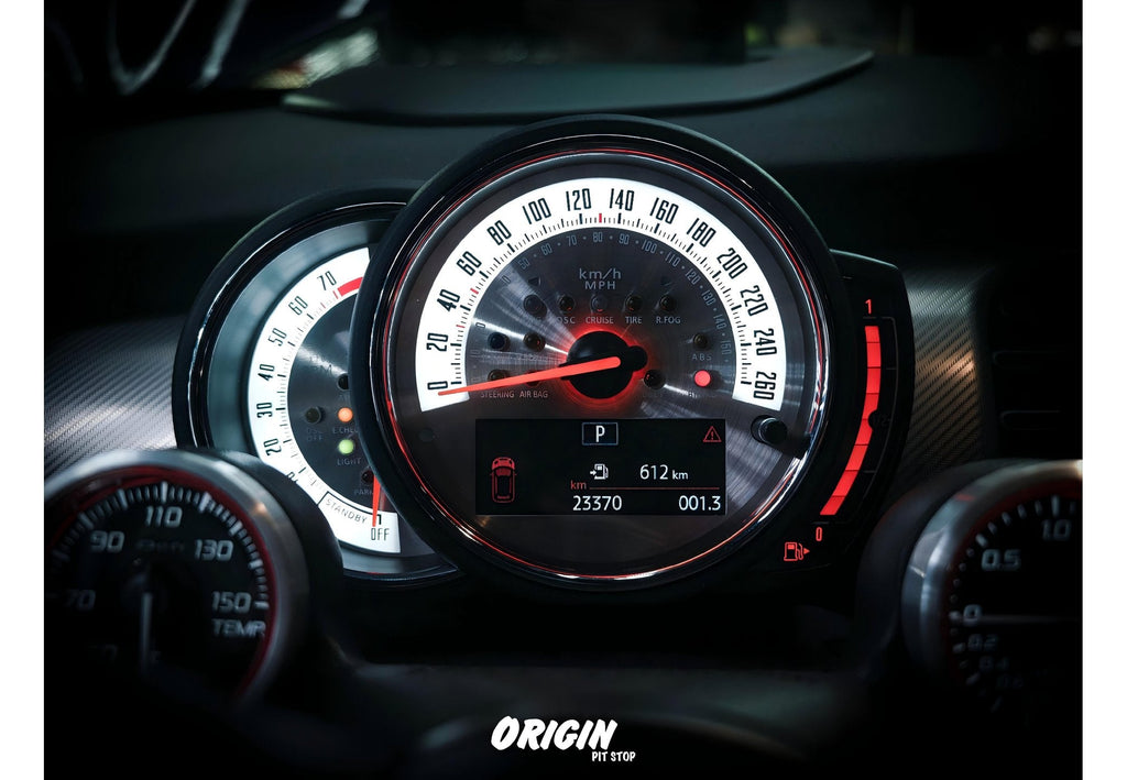 MINI F5x Metal White Instrument Cluster Gauge Face