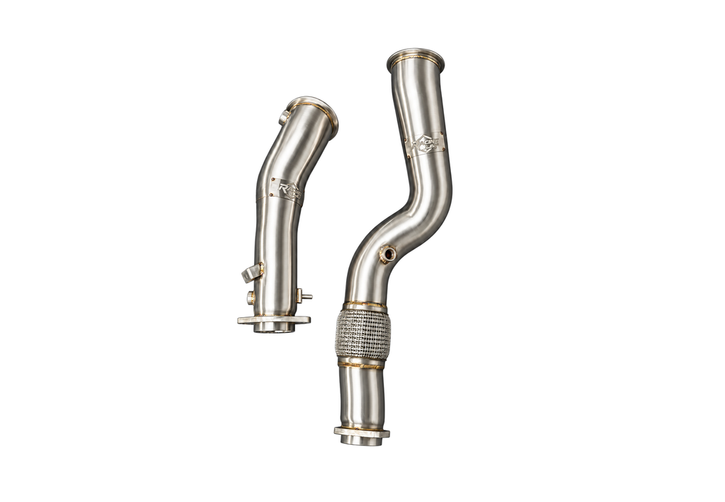 Racing Lab BMW G8X S58 one-piece 304 stainless steel catless downpipes