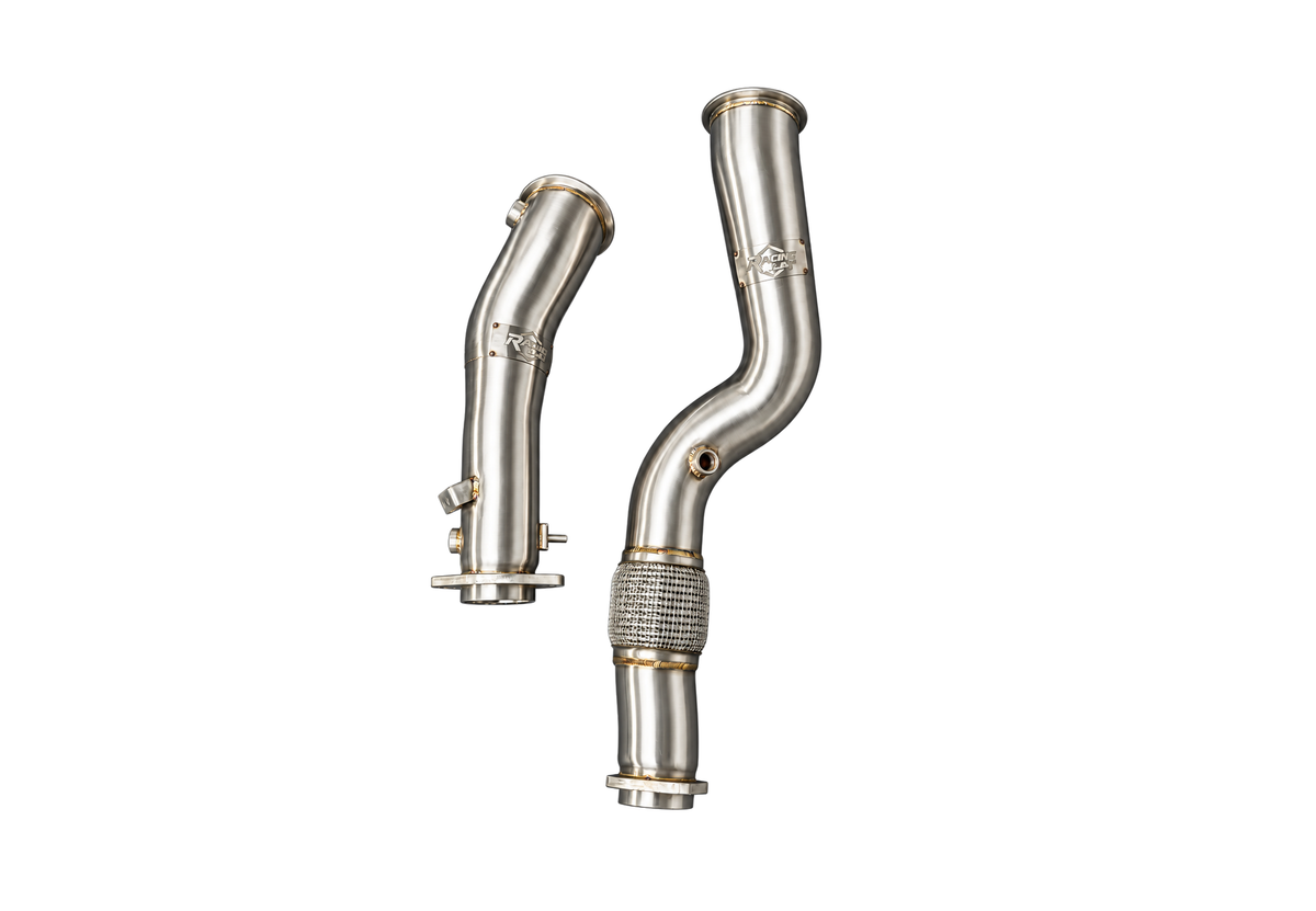 Racing Lab BMW G8X S58 one-piece 304 stainless steel catless downpipes